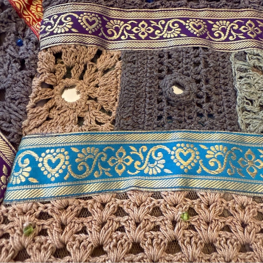 🪡 Sandy Starkman Crochet Patchwork Boho Jacket –… - image 9